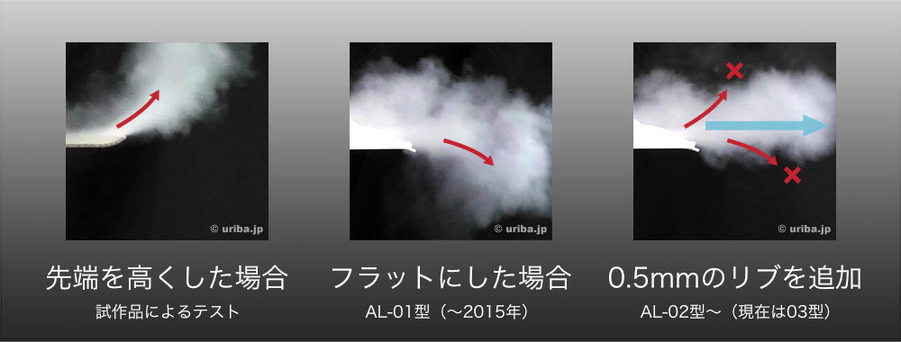 アシスト・ルーバー空気剥がしリブのテスト